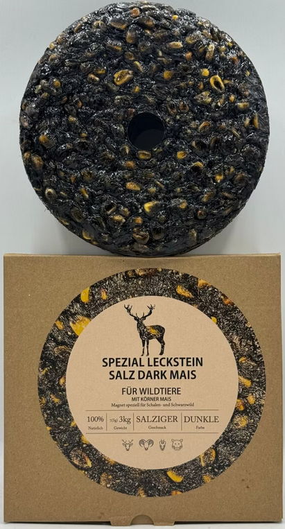 Wildlutscher Spezial Leckstein Salz Dark Mais | bindet und lenkt Wild